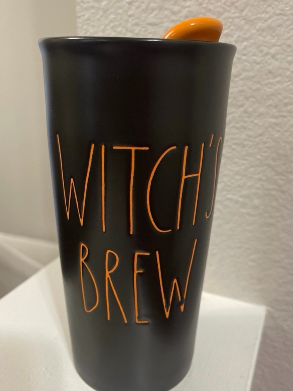 Witch's Brew Black & Orange Ceramic Travel Mug